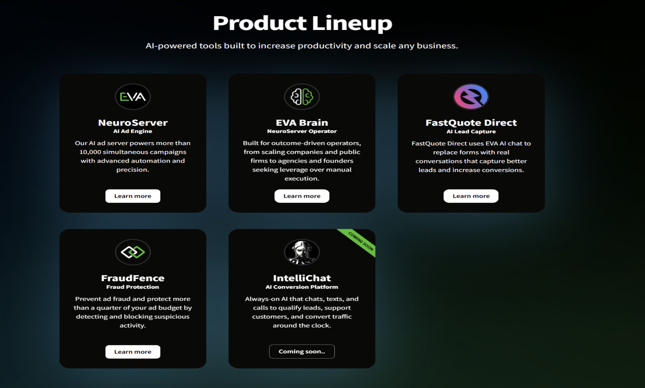 Eva Live product lineup