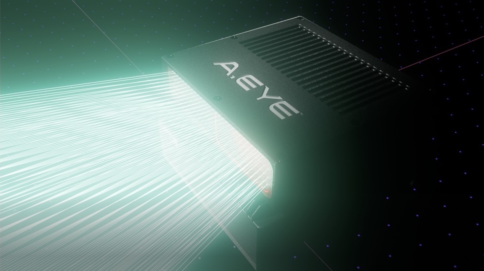 Compact automotive lidar sensor mounted behind a vehicle windshield