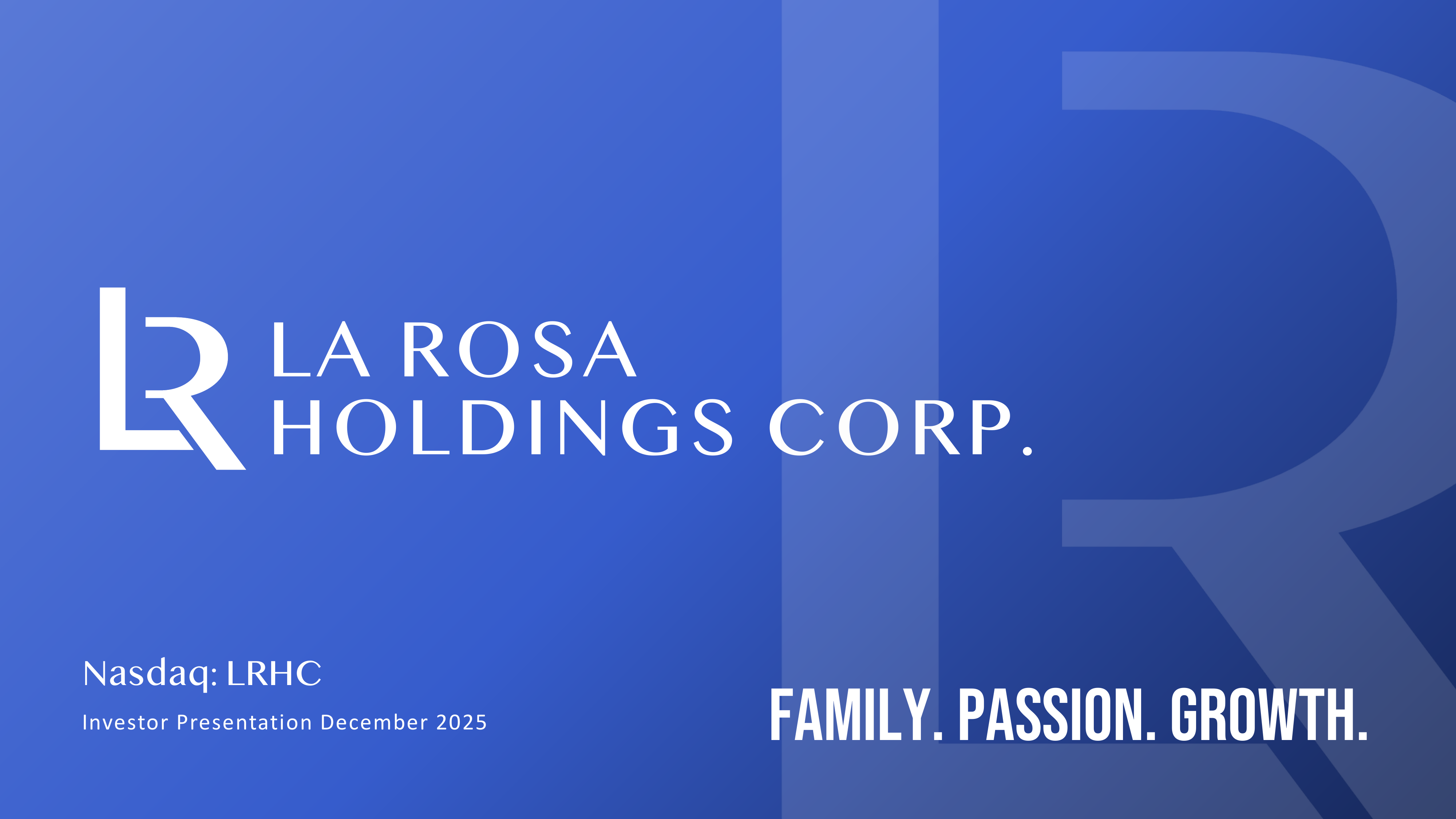 La Rosa Holdings Corp. (Nasdaq: LRHC)